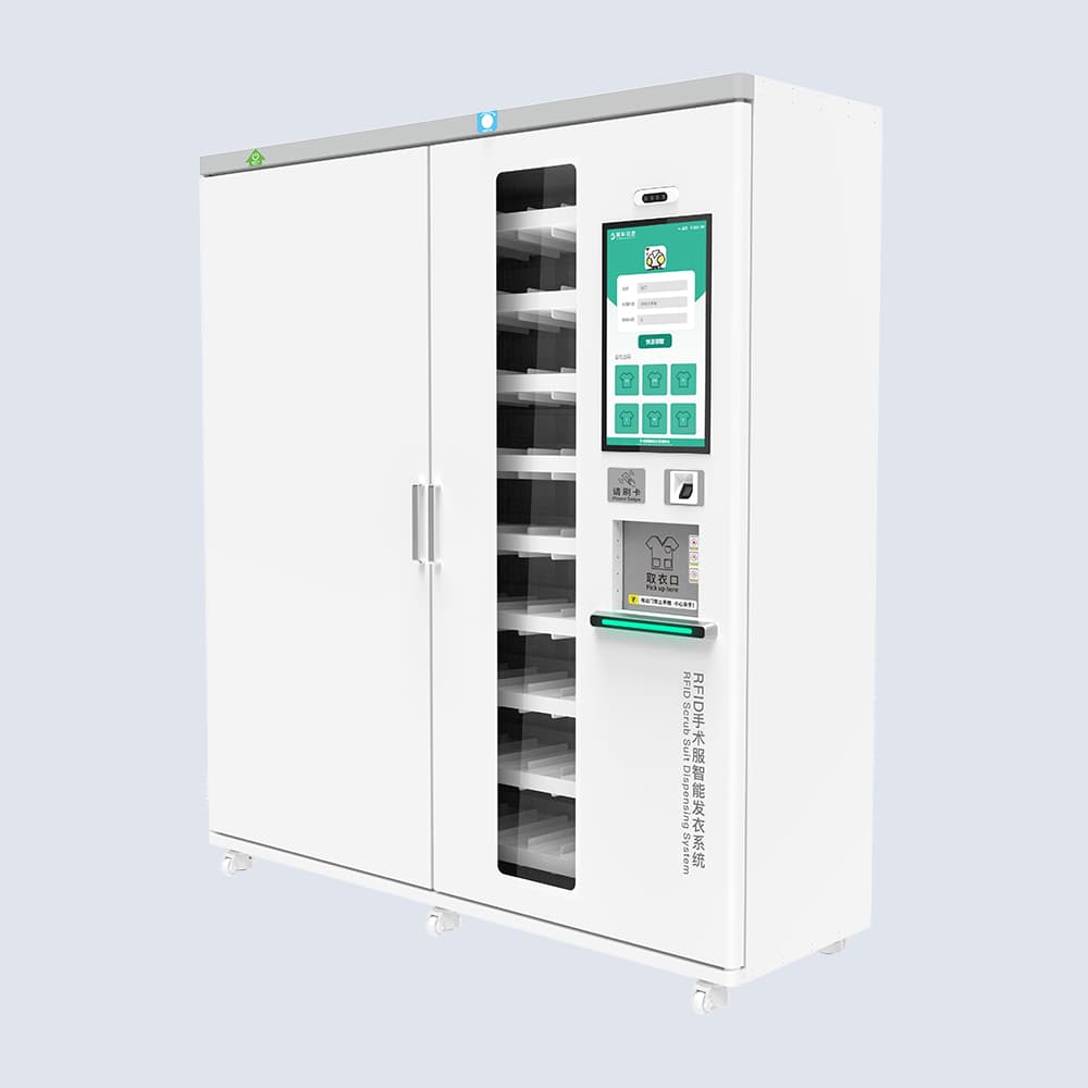 斯科CK-MFY RFID智能發(fā)衣機(jī)右側(cè)展示，呈現(xiàn)側(cè)壁結(jié)構(gòu)與高度
